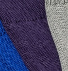 Schiesser - Kuno Three-Pack Ribbed Cotton Socks - Multi