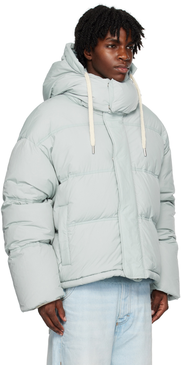 ダウンジャケット・コート I LOVE ALEXANDRE MATTIUSSI Down Jacket with Ami Logo AMI Alexandre Mattiussi Blue Hooded Down Jacket AMI