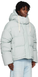 AMI Alexandre Mattiussi Blue Hooded Down Jacket