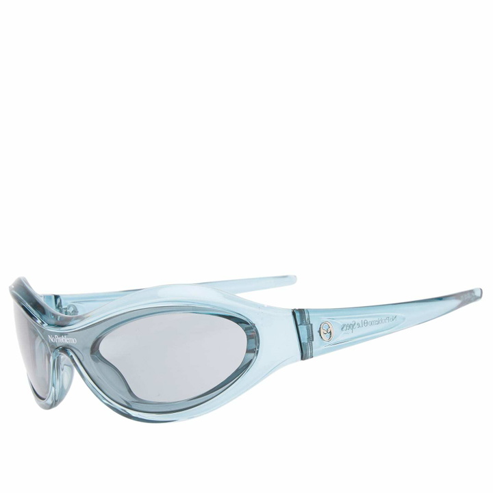 Photo: Le Specs x No Problemo Vortex Sunglasses in Slate Blue/Smoke Tint 