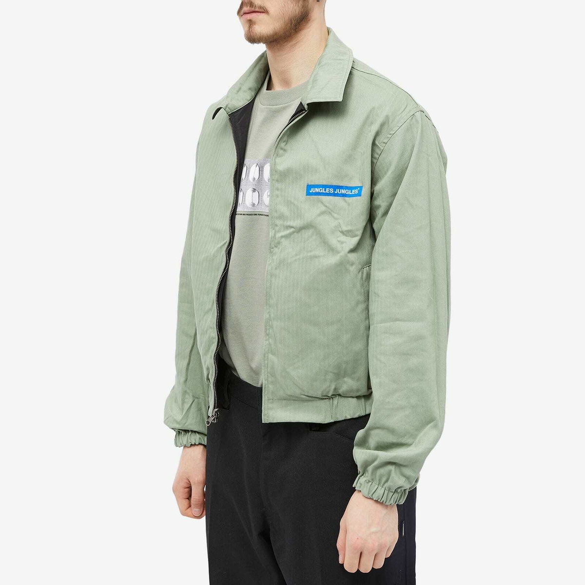 Jungles Jungles Men's Let Go Reversible Harrington Jacket in Blue/Green