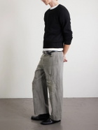 Enfants Riches Déprimés - Soso's Cropped Distressed Cotton and Linen-Blend Trousers - Gray