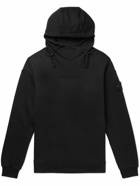 Stone Island - Ghost Logo-Appliquéd Cotton-Jersey Hoodie - Black