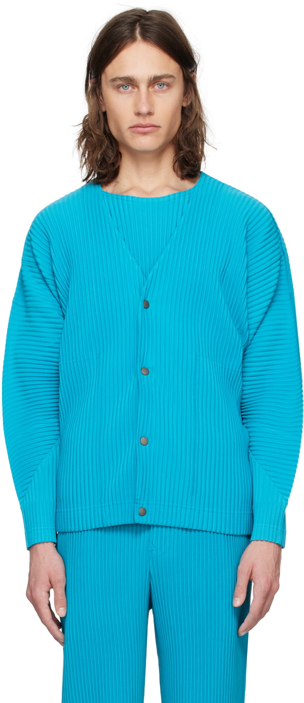 Veste Cardigan Vintage ISSEY MIYAKE 1992 – Bleu Foncé – Taille M – Japon – Occasion Style Délavé