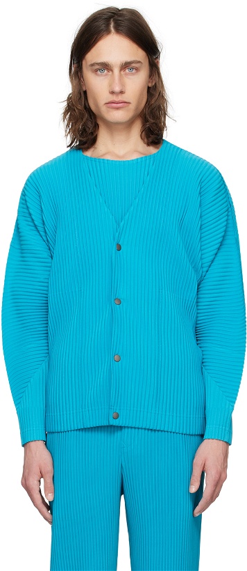 Photo: HOMME PLISSÉ ISSEY MIYAKE Blue Monthly Color March Cardigan