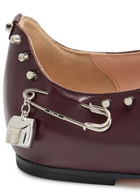 Bally Beliska Studded Leather Ballet Flats Burgundy