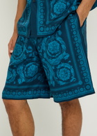 Versace Printed Silk Shorts Blue