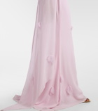 Self-Portrait Scarf-detail georgette gown