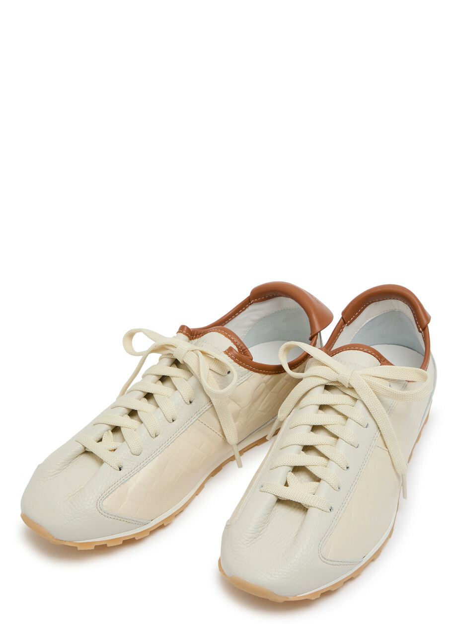 Jacquemus Les Tennis Textured Leather Sneakers Grey