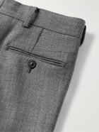 Kaptain Sunshine - Manhattan Straight-Leg Pleated Checked Wool-Gabardine Trousers - Gray