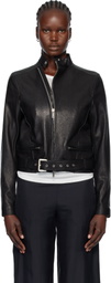 Ann Demeulemeester Black Ikra Fitted Leather Biker Jacket