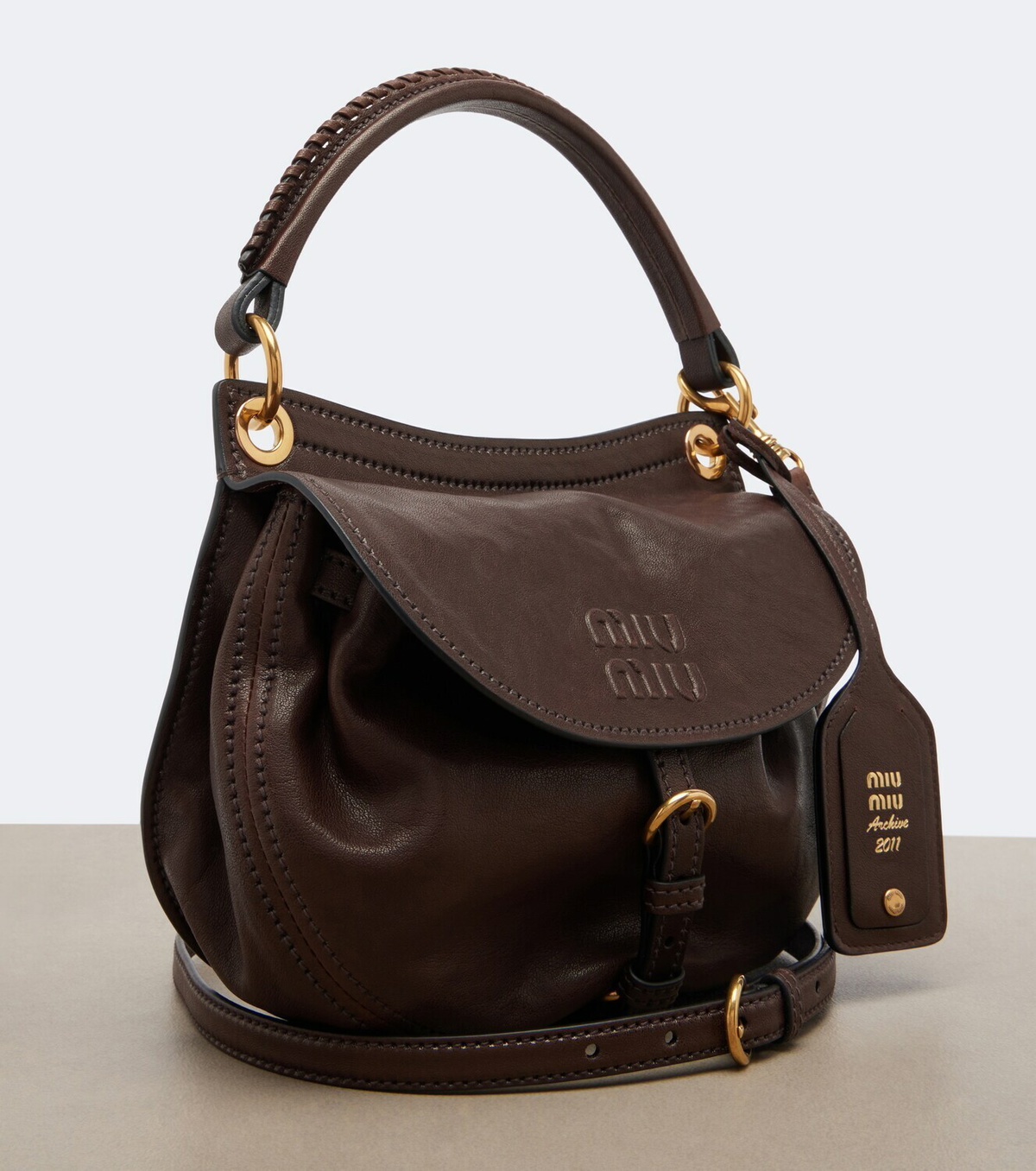 Miu Miu Rendez-vous leather shoulder bag