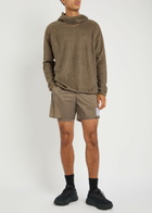 Satisfy Fuzzfleece Hooded Knit Sweatshirt Brown