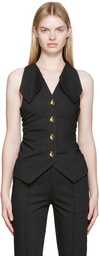 GANNI Black Striped Vest