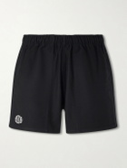 BODE - Field Straight-Leg Logo-Embroidered Cotton-Twill Shorts - Black