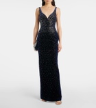 Alex Perry Singlet crystal-embellished velvet gown