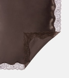 Magda Butrym Lace-trimmed silk satin scarf