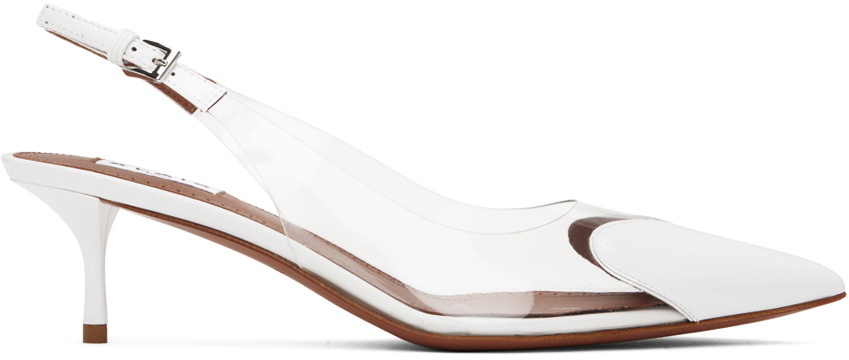 alaia mule 90 optic white heart lambskin