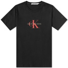 Calvin Klein Men's Archival Monogram Flock T-Shirt in Black