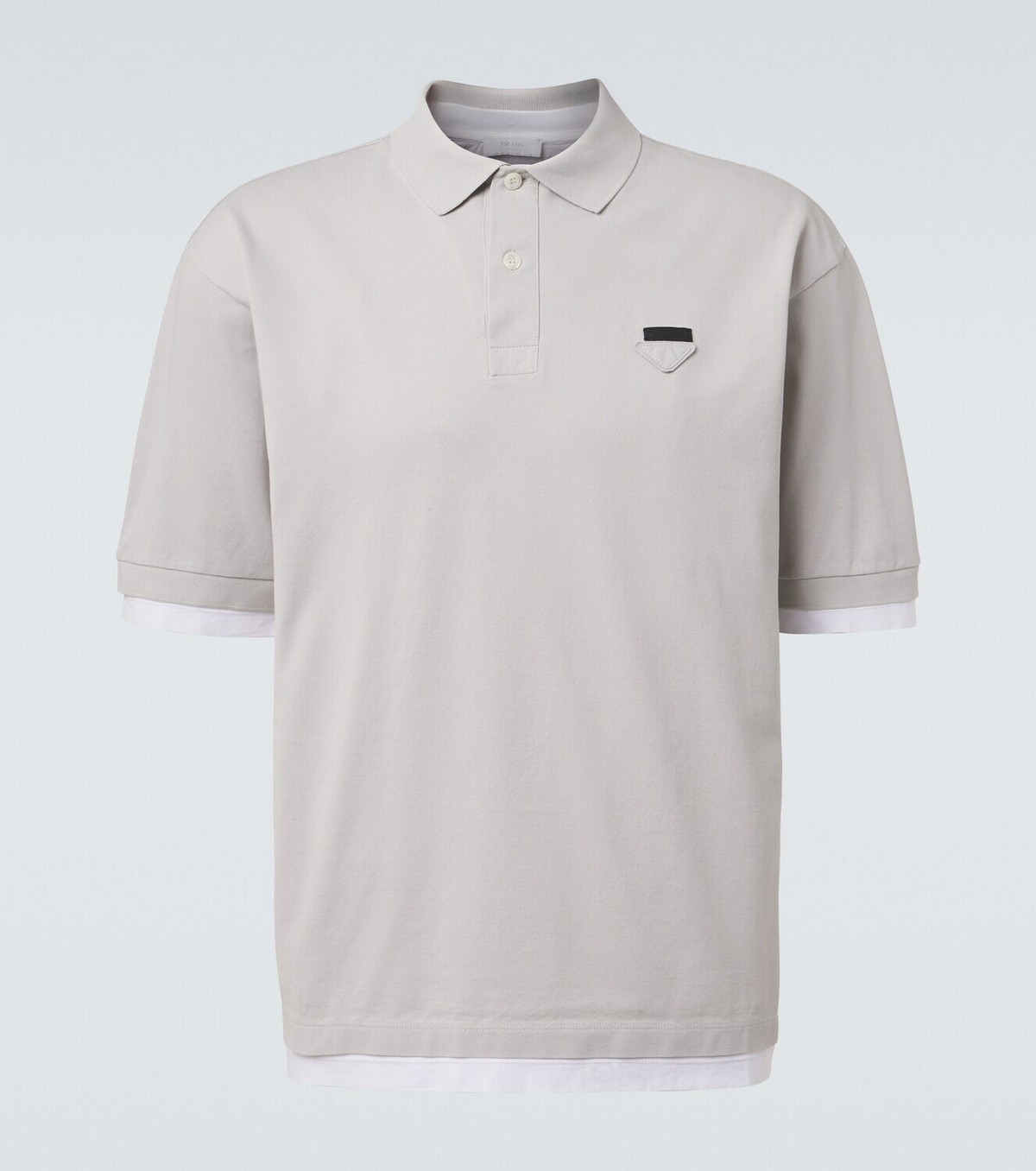 Prada Layered cotton piqué polo shirt