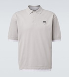 Prada Layered cotton piqué polo shirt