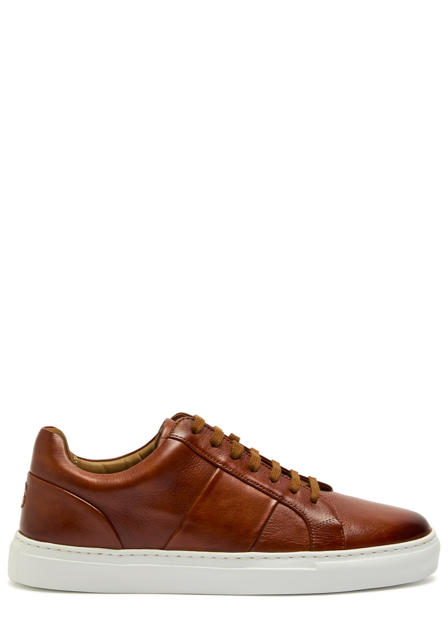 Oliver Sweeney Kendall Panelled Leather Sneakers Tan