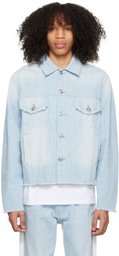 BLUEMARBLE Blue & White Frayed Denim Jacket