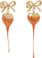 Ottolinger Gold & Orange Bow Heart Earrings