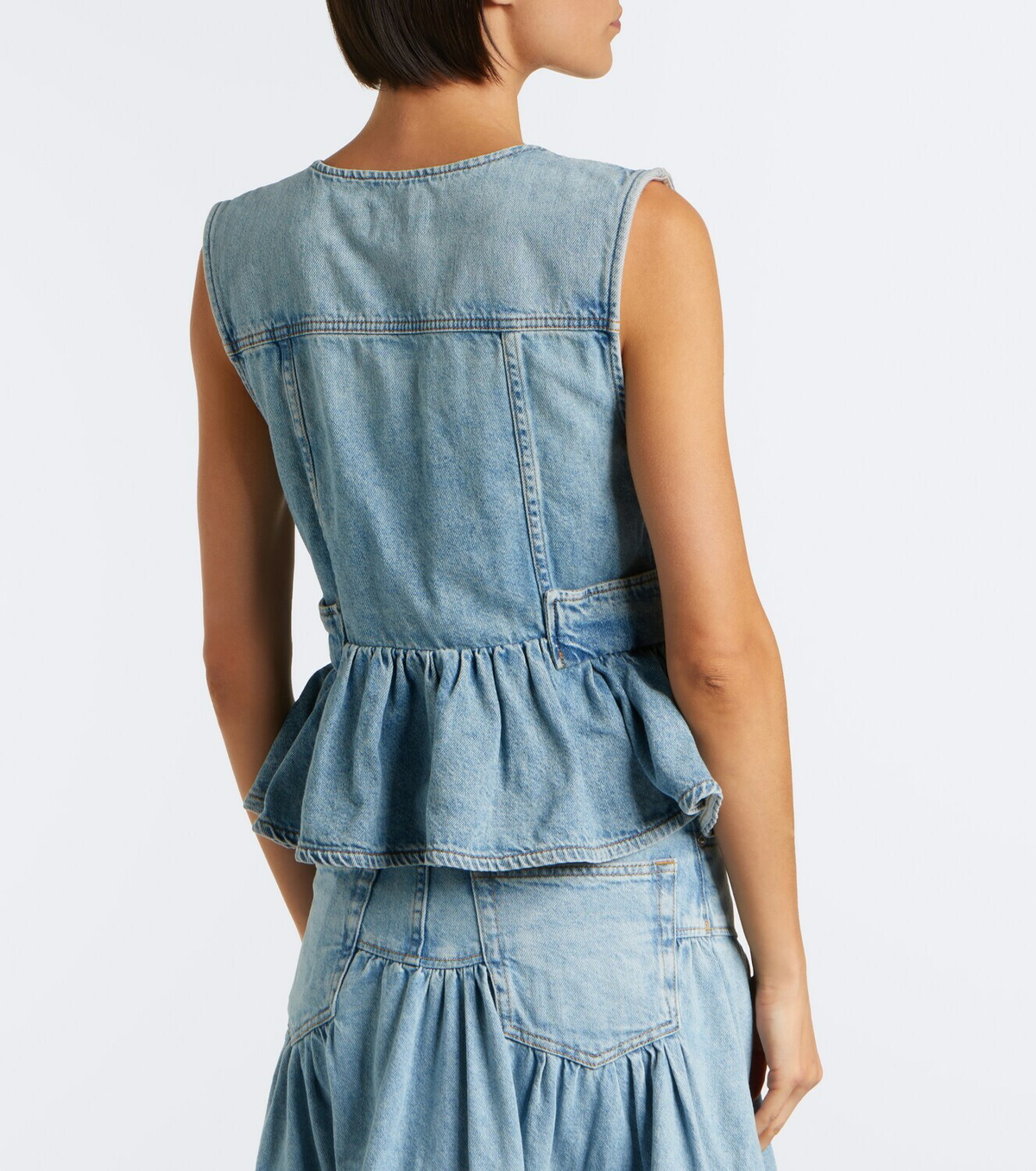 Ganni Peplum denim top