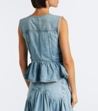Ganni Peplum denim top