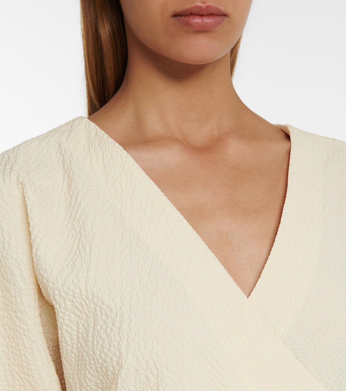 Nanushka - Beech belted seersucker minidress