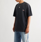 KAPITAL - Oversized Embroidered Printed Cotton-Jersey T-Shirt - Black