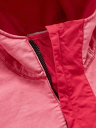 Stone Island - Logo-Appliquéd Rubberised-Cotton Hooded Half-Zip Anorak - Pink
