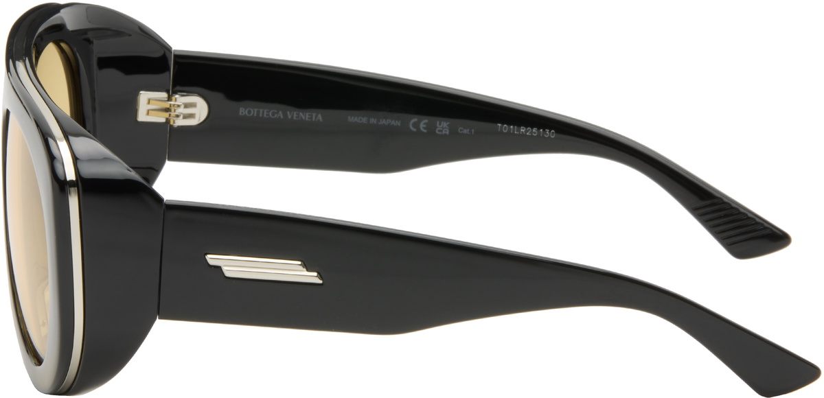 Bottega Veneta Black Osservatorio Aviator Sunglasses