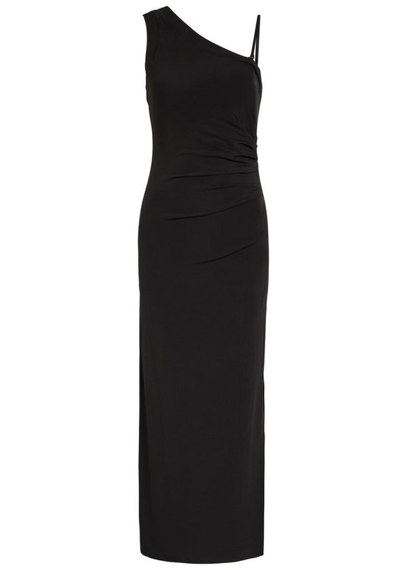 Photo: Max Mara One-shoulder Gathered Stretch-jersey Midi Dress Black