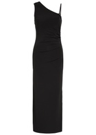 Max Mara One-shoulder Gathered Stretch-jersey Midi Dress Black