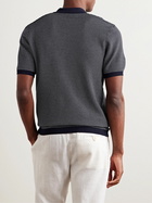 Orlebar Brown - Roddy Waffle-Knit Polo Shirt - Blue