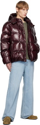 WOOYOUNGMI Burgundy Hood Goose Down Jacket