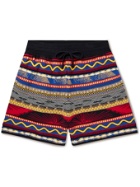 4SDESIGNS - Wide-Leg Striped Cotton-Jacquard Drawstring Shorts - Multi
