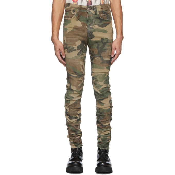 Photo: R13 Green and Brown Camo Skywalker Jeans