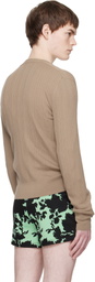 Dries Van Noten Beige Merino Wool Cardigan