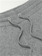 FRAME - Wide-Leg Ribbed Cashmere Drawstring Shorts - Gray