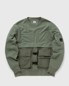 C.P. Company Diagonal Raised Fleece Sweatshirts   Crewneck Green - Mens - Sweatshirts