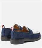 Thom Browne Leather-trimmed tweed loafers