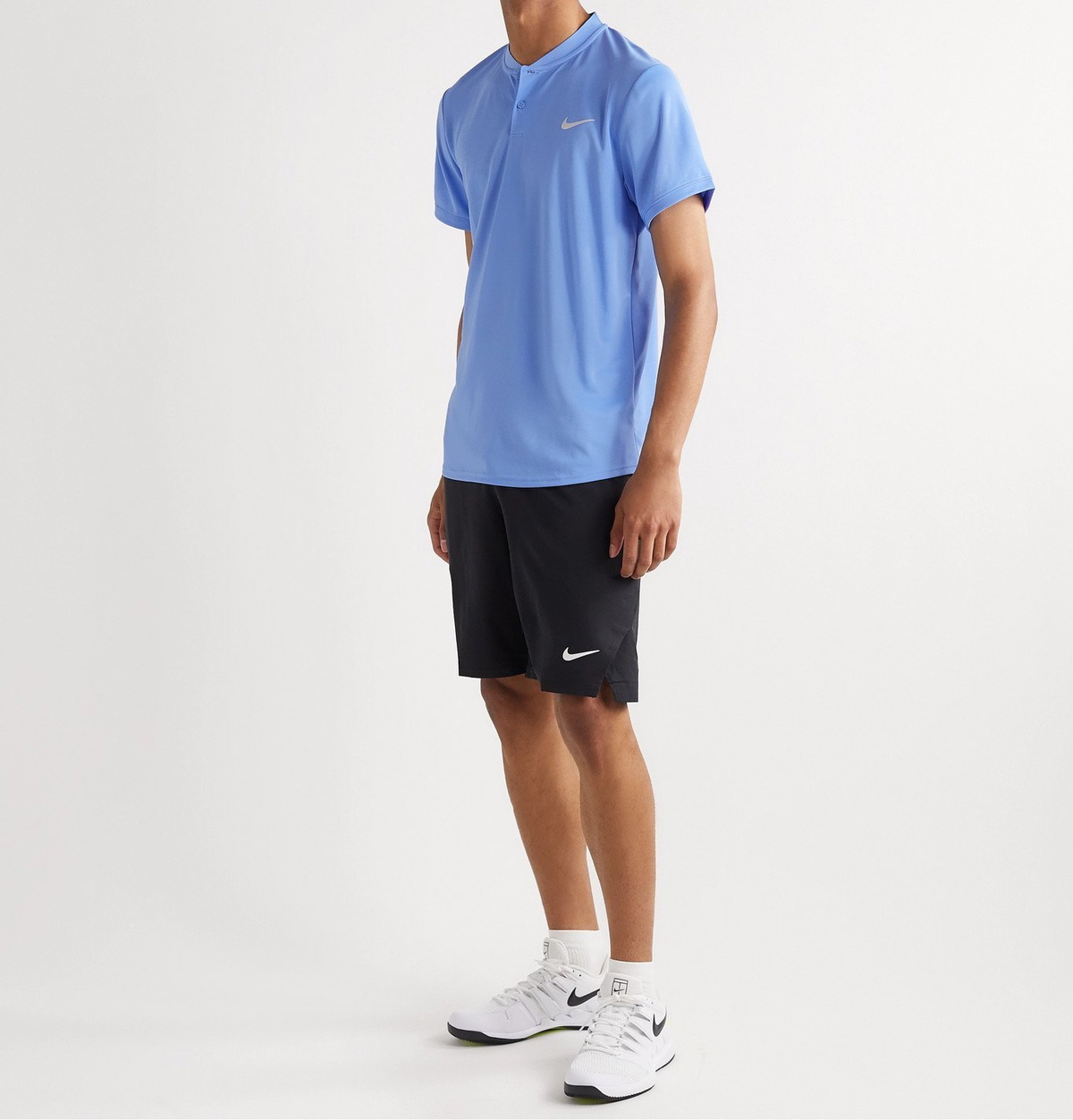 Nike Tennis - NikeCourt Dri-FIT Henley Tennis T-shirt - Blue Nike