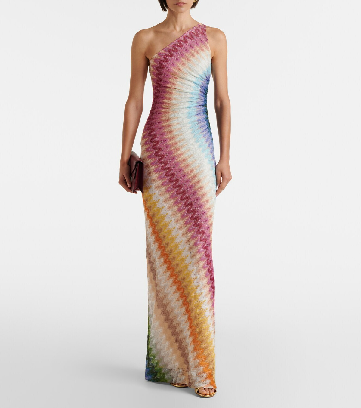Missoni One-shoulder gathered maxi dress