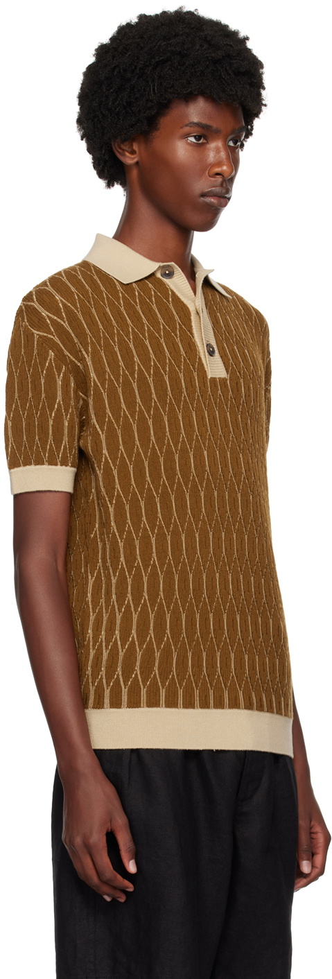 King & Tuckfield Brown Pattern Polo