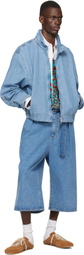 Dries Van Noten Blue Zip Denim Jacket