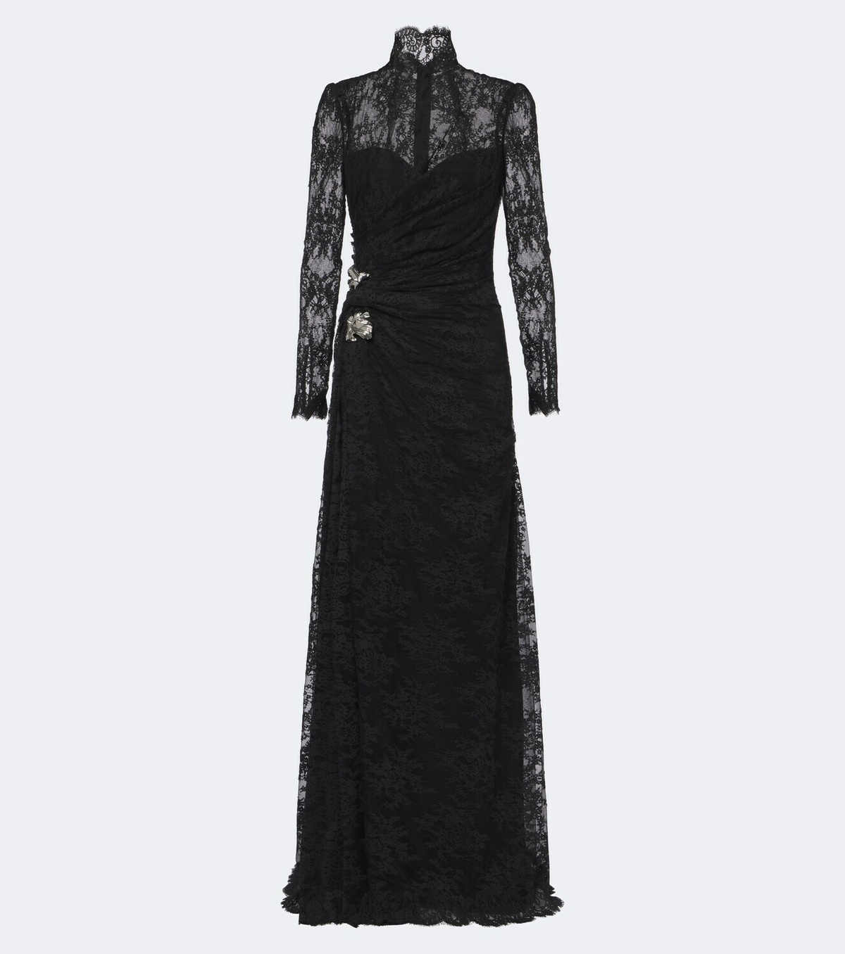 Monique Lhuillier Embellished lace bustier gown