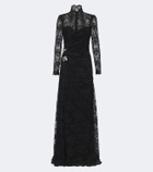 Monique Lhuillier Embellished lace bustier gown